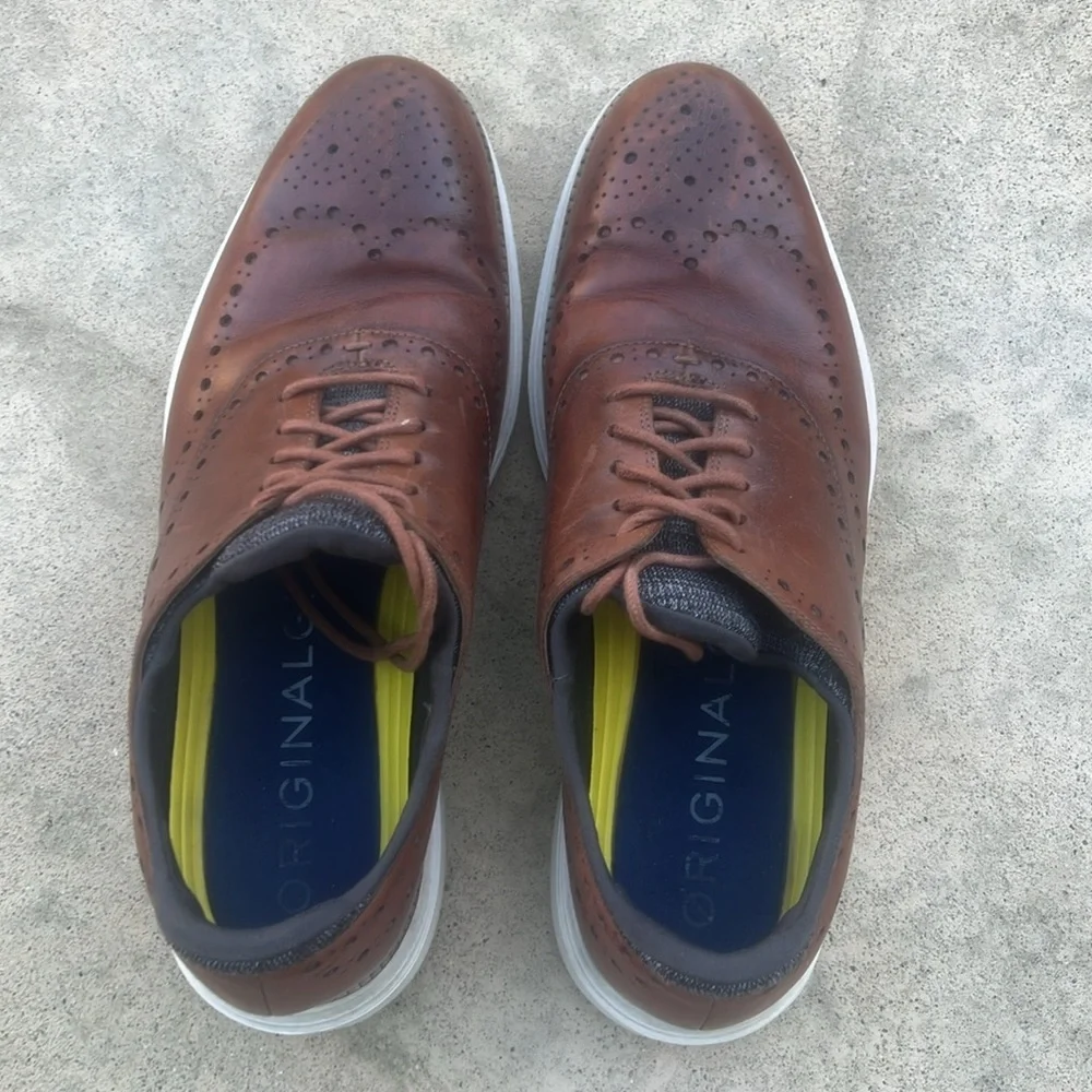 Cole Haan Original Grand Ultra Wingtip Oxford Tan Leather Men's Shoe Size 11.5